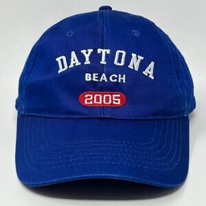 Vintage Y2Ks Daytona Beach 2005 Hat Baseball Cap Florida 6 Panel Strapback Blue